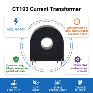 CT103 Capteur de courant à noyau divisé haute précision pour surveillance AC, transformateur de courant à noyau divisé CT - Product Image 1