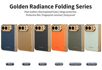 Étui pliable en cuir PU de qualité supérieure avec protection de charnière, antichoc, et protection d'écran en verre trempé pour iPhone Duo 18 Fold