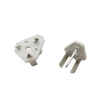 Prise GB 3 broches 10A 250V en laiton nickelé ignifuge, support de câble d'alimentation mâle blanc à souder
