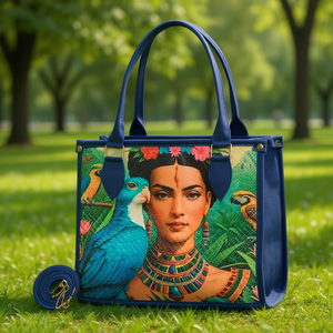 Bolso de Yute Azul con Forro de Lona para Mujer Fana Flora con Logo Personalizado Artículo para Reventa - Product Image 2