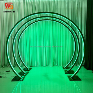 SMOOTH Iron Wedding Backdrop with RGB LED Lights and <b>Mirror</b> Design Customizable Size & Color for Stage Events - Product Image 1