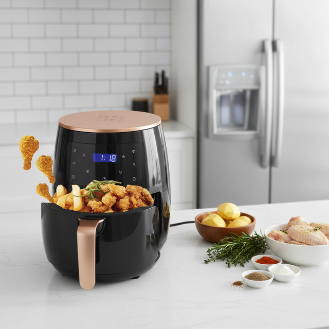 1400W 6L Smart Air Fryer Pot Dual Digital Power Multifunctional Customizable for Household Kitchen Healthy Cooking Appliance CE
