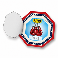 Tarjetas de Lotería Personalizadas de Fábrica con Temática de Boxeo, Troqueladas, con Ventana de Seguridad, Impresión de Seguridad, Premio Instantáneo, Tipo Rasca y Gana