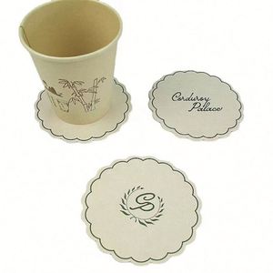 Sous-verres en papier recyclables pour hôtel, sous-verres promotionnels en carton absorbant avec fonction publicitaire - Product Image 4