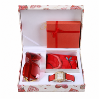 Ensemble d'accessoires pour femmes Urban Chic, écharpe en soie de qualité supérieure, montre tendance, kit double bracelet, boîte cadeau souvenir élégante rétro pour client