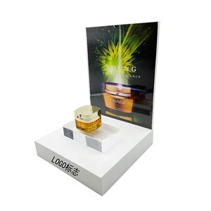 Présentoir acrylique <span class=keywords><strong>blanc</strong></span> personnalisable support de bureau multicouche moderne pour cosmétiques et parfums à des fins de <span class=keywords><strong>vitrine</strong></span> - Product Image 3