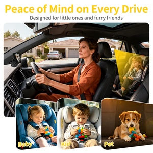 Moniteur de voiture pour bébé avec écran de 6,86 pouces et pare-soleil, moniteur de voiture orienté vers l'arrière avec vision nocturne, installation facile - Deux canaux pour <span class=keywords><strong>la</strong></span> sécurité des enfants - Product Image 2
