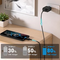 Chargeurs 15/30/45W, norme européenne TPE pour S23/S21/S22 avec interface de charge ultra-rapide Type-C, prise EU, NXCB02