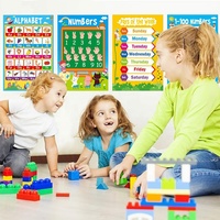 Affiches essentielles pour la salle de classe de la garderie : tableaux ABC, comptage et formes, en papier enduit imperméable pour enfants