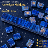 Set Mahjong Amerika 166 Ubin Langit Berbintang 30mm Akrilik Premium Desain Asli 7 Warna OEM ODM Grosir untuk Hadiah Dewasa