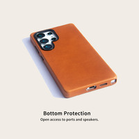 Casing Kulit Mewah untuk S24 Ultra S25 Ultra dengan Dompet, Anti Benturan, Lapisan UV, dan Ring Holder Magnetik
