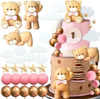 Kuchendekoration Böhmischer Bär Kuchendekoration Baby-Shower Cartoon Kuchenaufsatz