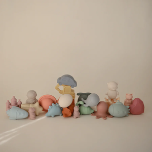 5 paquetes de silicona <span class=keywords><strong>Dino</strong></span> Bath Play Set para bebés pequeños, Pop Apart Mold Free Bath Kids Gift Toy - Product Image 5