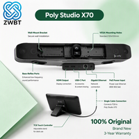 Barre vidéo tout-en-un Poly Studio X70 avec deux caméras 4K UHD, suivi vocal DirectorAI, réduction de bruit NoiseBlockAI pour salles Zoom et Microsoft Teams