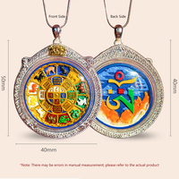 Pendentif FYC Neuf Palais Huit Trigrammes Grande Complétitude Gau Box Thangka Peint à la Main 3D Tsatsa Alliage Nouveau Style Chinois
