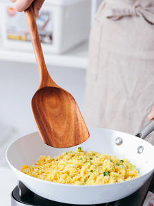 ไม้พายไม้สักชนิดใหม่ด้ามยาวไม้พายไม้เนื้อแข็งช้อนซุปช้อนรั่วเครื่องครัว - Product Image 5