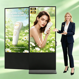 Double Sided Digital Poster Speaker Shopping Mall Wayfinding Education Floor Standing Android OS Advertising SDK FL43-B350-LDZ F - Product Image 1