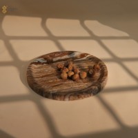 Bol décoratif en marbre de haute qualité YUSHI, plateau de rangement rond en pierre naturelle pour la décoration de la maison