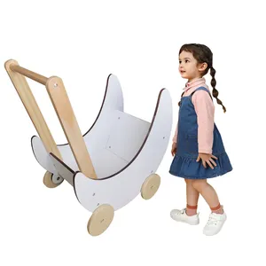 Peuter Baby Push Walker Speelgoed Kinderen Spelen Push Baby Houten Speelgoed Met Wielen