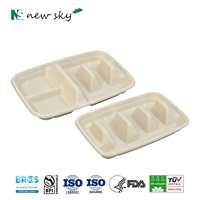 Barquettes à tacos biodégradables en bagasse avec couvercle, supports jetables compostables en canne à sucre pour restaurants, food trucks, traiteurs et livraison à domicile
