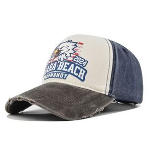 Casquette de baseball américaine à 6 panneaux, style délavé et vieilli, avec logo imprimé bicolore Aigle Américain, directement de l'usine - Product Image 6