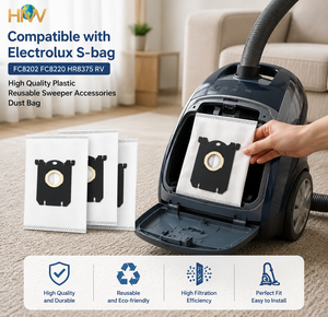 Accessoires de <span class=keywords><strong>balayeuse</strong></span> en plastique réutilisables de haute qualité pour <span class=keywords><strong>Electrolux</strong></span> S-bag FC8202 FC8220 HR8375 RV, sac à poussière compatible - Product Image 4