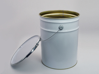 Grand seau en fer blanc de 25l en métal avec motif rond pour huile de peinture, emballage d'huile moteur, tambour en acier d'une capacité de 55 gallons