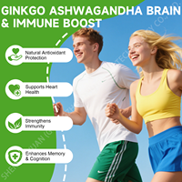 Compléments alimentaires Ginkgo Biloba Ashwagandha en marque privée OEM, sans sucre, sans gluten, bonbons gélifiés naturels, soutien de l'humeur et de la concentration pour adultes