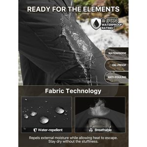 Pantalon de randonnée convertible pour homme, léger, à séchage rapide, avec fermeture éclair, pour la pêche, avec ceinture, noir, 40W - Product Image 4