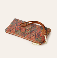 Portefeuille Femme Rétro 2026 à Motif Géométrique, Porte-Monnaie Bohème, Portefeuille Femme Vintage Floral Style Western, Sacs Pochette Zippés
