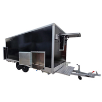 Remorque de cuisine mobile en fibre de verre avec caractéristiques résistantes à la rouille pour pizzas, hamburgers, tacos, café et hot-dogs