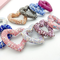 51166 Breloques Cœur Amour Saint-Valentin de Luxe Scintillantes en Strass et Perles d'Argile Colorées pour la Création de Bijoux DIY, la Fabrication de Stylos et les Loisirs Créatifs