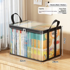 Housse de rangement pour livres en PVC imperméable, classique, anti-poussière, pour salon, ensemble de sacs de rangement multi-usages, design pliable portable, pour déménagement et emballage - Product Image 5