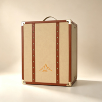 Coffret Cadeau de Luxe Classique en Cuir PU Noir Clouté, Style Valise, pour Clients Corporatifs