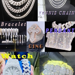 Nouveauté Collier en argent S925 personnalisé avec diamants en moissanite baguette glacés VVS Hip Hop Cuban Link Mode pour rappeurs - Product Image 6