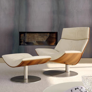Da hiện đại phòng chờ ghế cho phòng khách phòng ngủ thấp tay vịn thoải mái khung gỗ giải trí sofa đơn - Product Image 1