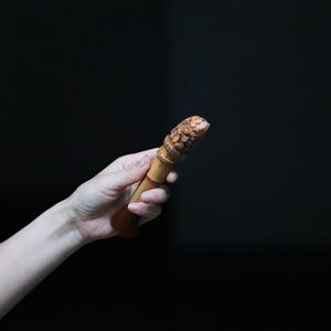 Bamboo Root Teapot Brush Cylinder Shape Coffee Brown Tea Ceremony Tool Zhejiang Origin - Product Image 4