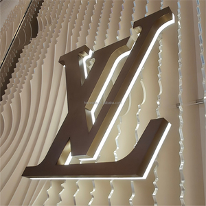 Tùy chỉnh nướng sơn Backlit Logo 3D Logo Board Backlit kênh chữ Tường Ngoài Trời cửa hàng thương mại phía trước LED chiếu sáng logo - Product Image 2