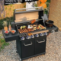Barbecue coréen de style premium en acier inoxydable au propane avec finition thermolaquée pour usage extérieur