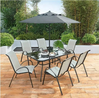 Chaises empilables modernes bon marché en métal, en acier, en fer, textilener Teslin ensembles de jardin chaise de restaurant en métal avec bras