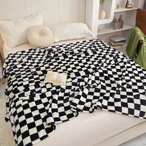 Vendita calda in stile moderno coperta a scacchi in poliestere 100% morbida e accogliente in flanella con stampa a griglia a scacchi con motivo a quadretti - Product Image 4