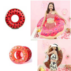 Flotteurs de <span class=keywords><strong>piscine</strong></span> gonflables en forme de beigne en marron OEM, <span class=keywords><strong>bouée</strong></span> de natation, anneau de natation gonflable - Product Image 3