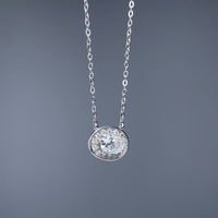 Collier tendance pour femme NOVA 1 carat en moissanite, argent sterling 925, pendentif ovale serti de griffes, chaîne en câble, plaqué rhodium