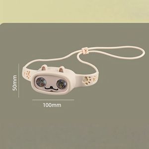 Lampe frontale portable au design de chat mignon, lumière LED 100 mm x 50 mm pour enfants, camping en plein air, randonnée, voyage - Product Image 1