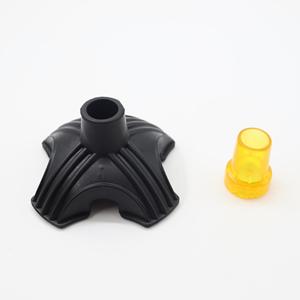 Couvre-pieds en caoutchouc pour bâton de marche, 19 mm, jaune, antidérapant, à quatre coins, pour cannes et bâtons de randonnée - Product Image 1