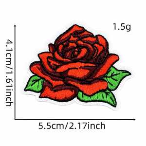 <b>Iron</b> on Mexico Style Embroidered Logo Rose Flower Skull Rose Patch - Product Image 3