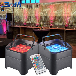 ไฟ LED Uplight กันน้ำ ใช้แบตเตอรี่ 4LED 18W RGBWA UV ไร้สาย DMX สำหรับเวที - Product Image 1