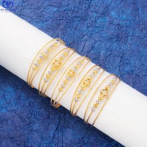 Nouveaux bracelets en fil de soie à trois couches bicolores en métal pour femmes JXX, bijoux en or 24 carats de couleur mélangée - Product Image 1