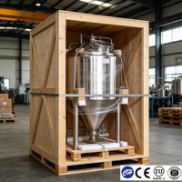 Tanque de Fermentación de Cerveza y Alcohol para Destilería, Acero Inoxidable Sanitario SS304/316L, Fermentador con Control de Temperatura PLC, Certificado CE