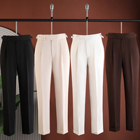 Pantalon de costume napolitain pour homme, plissé italien, coupe droite, style vintage, idéal pour l'été, le bureau, les affaires, les mariages et les occasions formelles